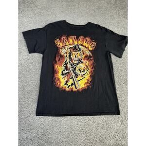 Sons Of Anarchy Shirt Mens L Black Samcro Crew Neck Cotton Logo Reaper Graphic